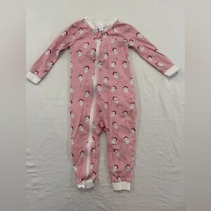 Pink Baby Onesie with Snowman Print